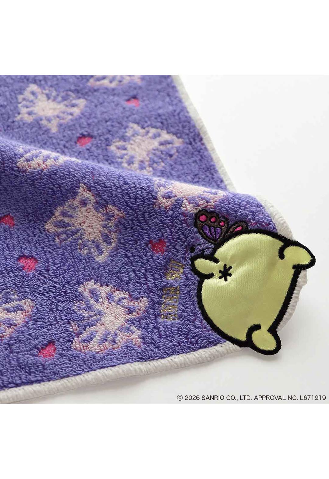 Anna Sui x Pompompurin 联名款毛巾手帕 - 蝴蝶图案 - 紫色