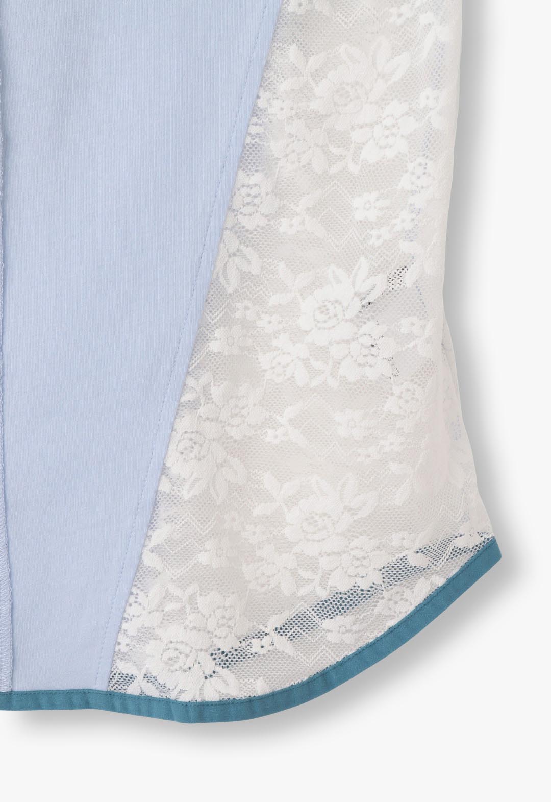 Lace docking double zip shirt