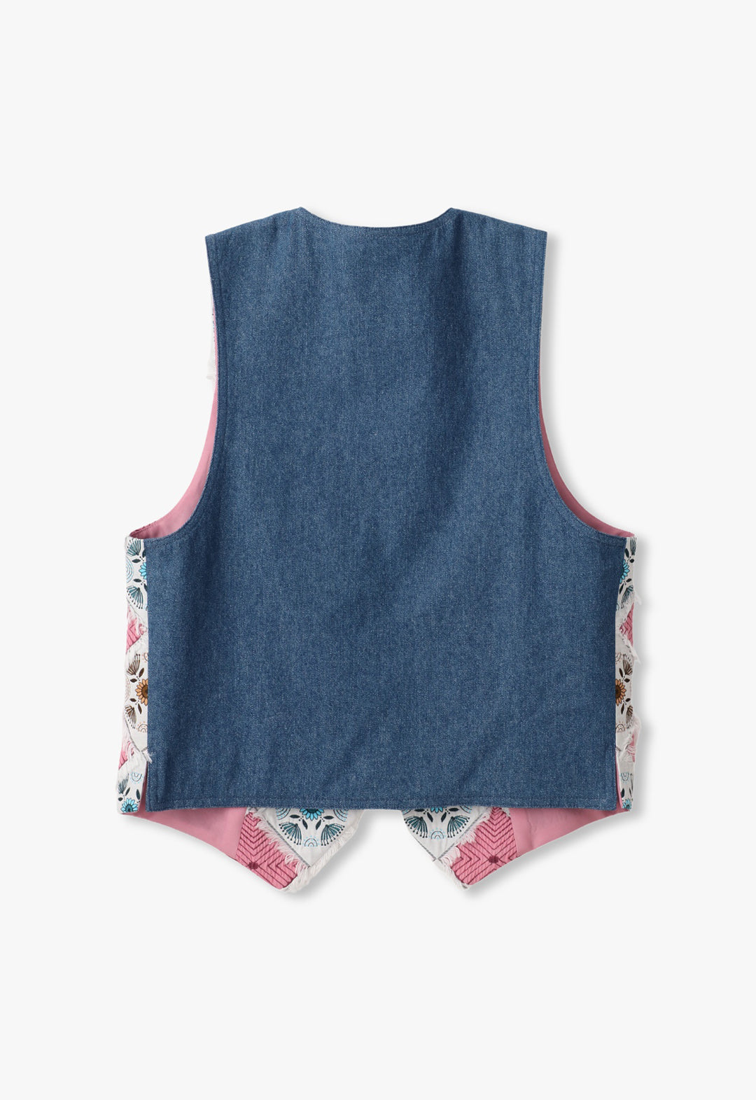 PATCHWORK QUILT AND DENIM VEST