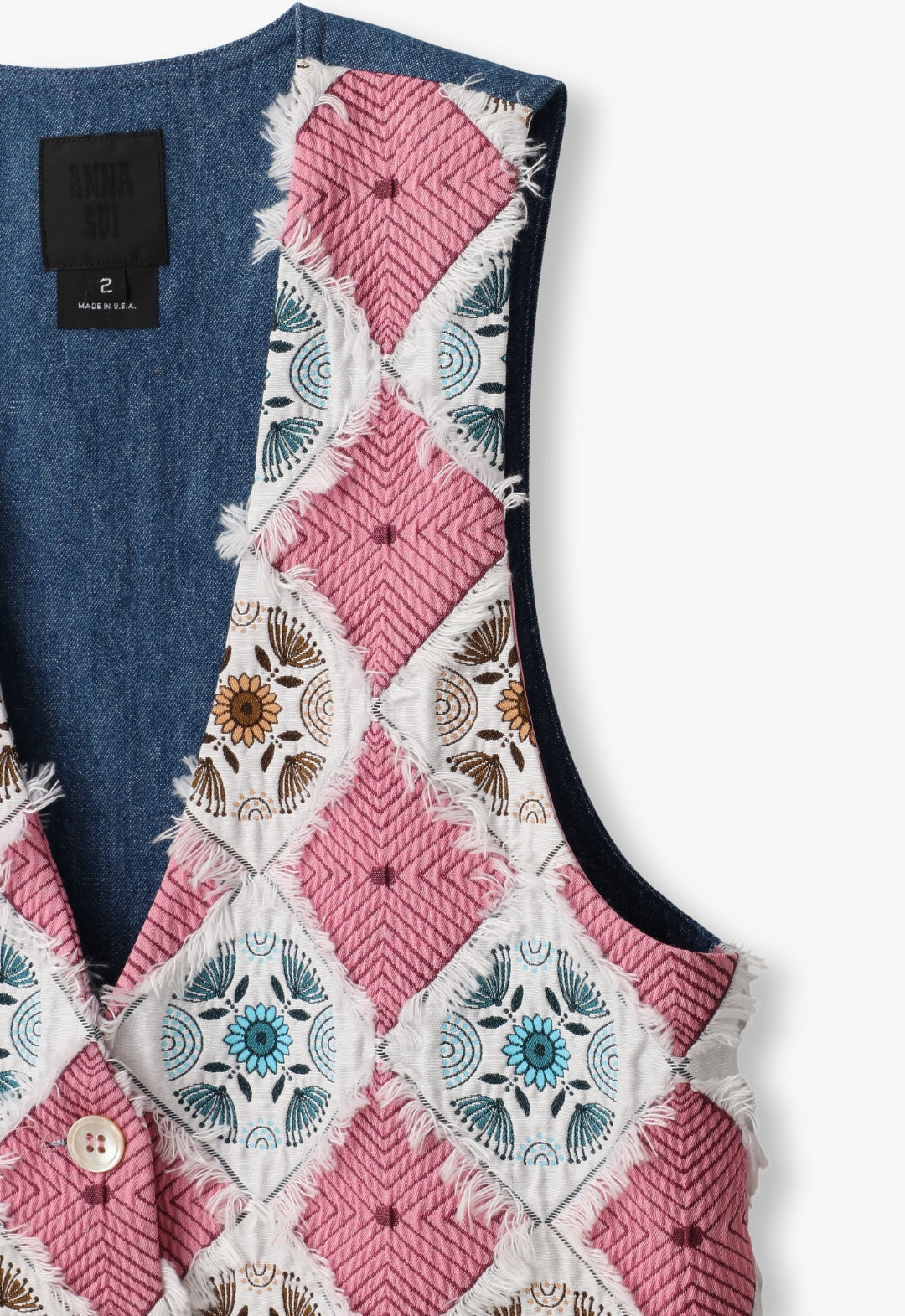 PATCHWORK QUILT AND DENIM VEST