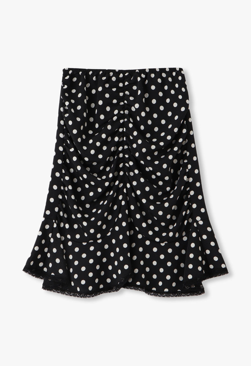 POLKA DOT RUCHED SKIRT