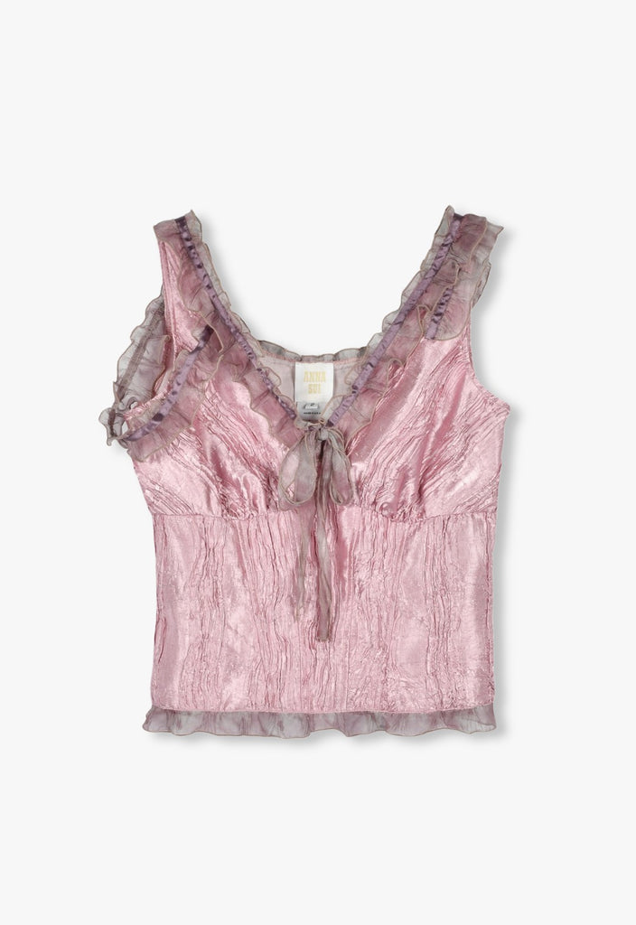 CRUSHED SATIN BOW TOP