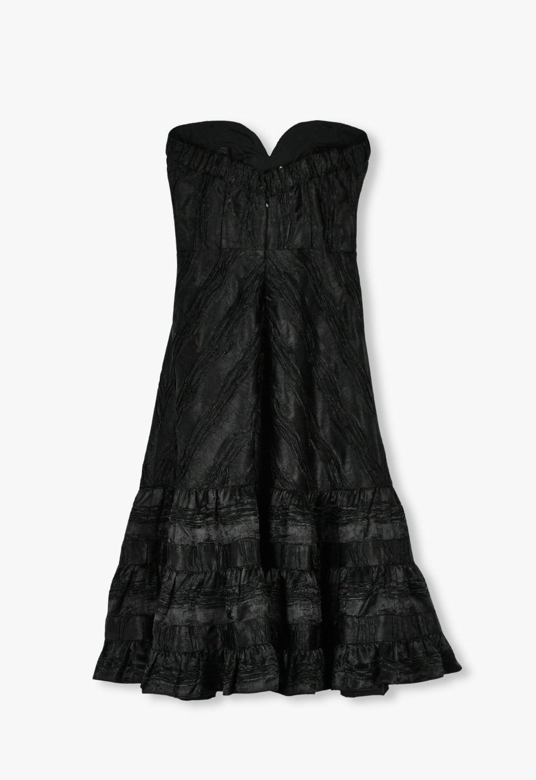 CRUSHED SATIN STRAPLESS SWEETHEART DRESS