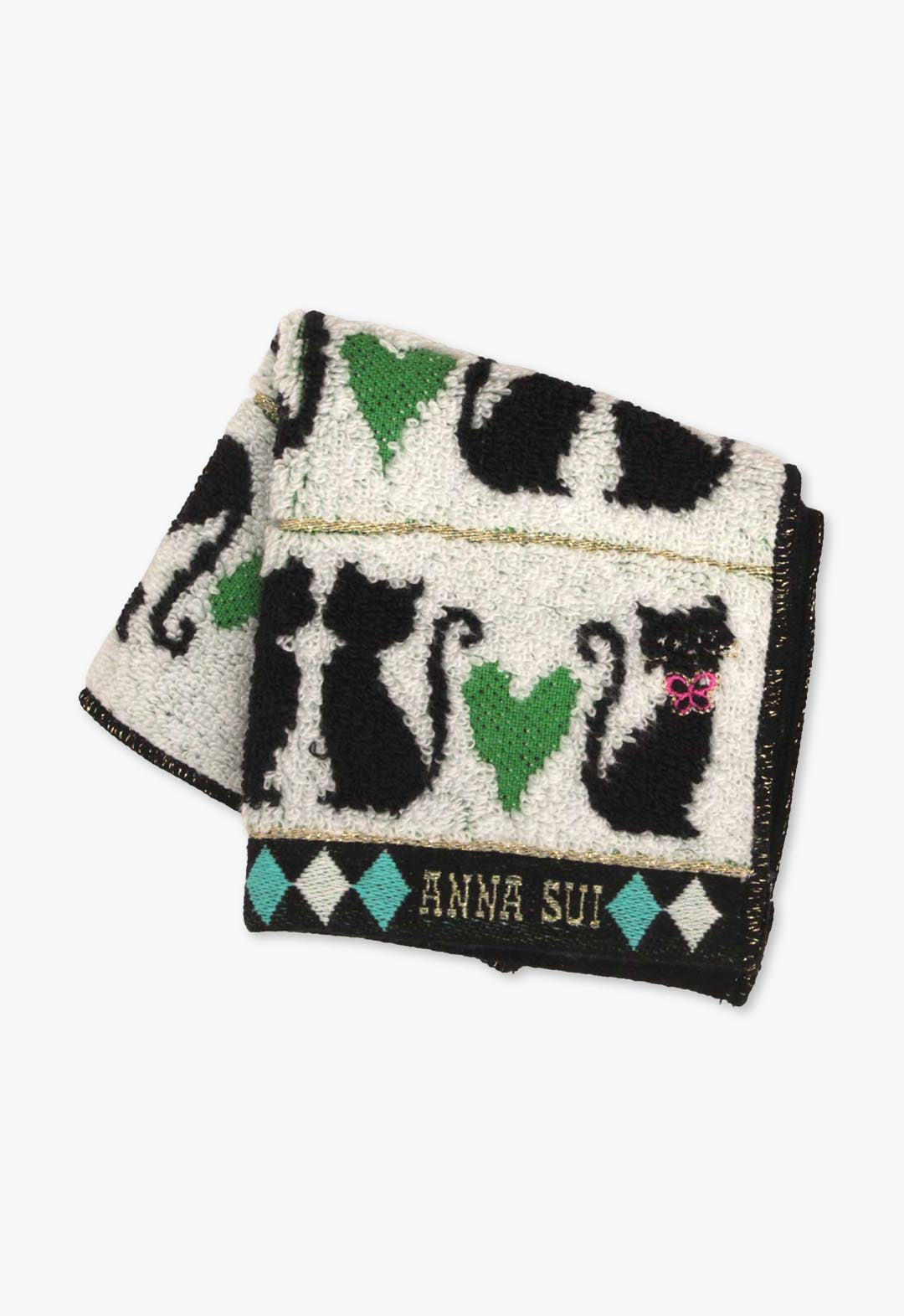 アナ スイ（ANNA SUI）キャット&ハートミニタオル | ねこ 猫 ギフト