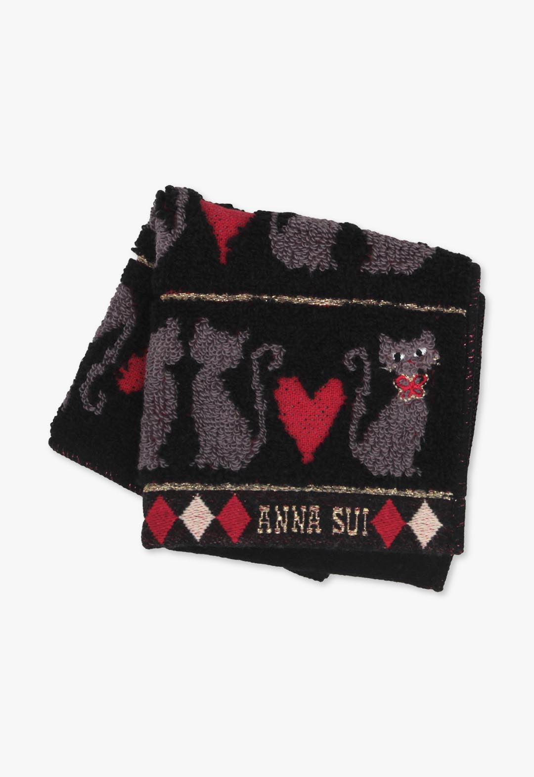 アナ スイ（ANNA SUI）キャット&ハートミニタオル | ねこ 猫 ギフト