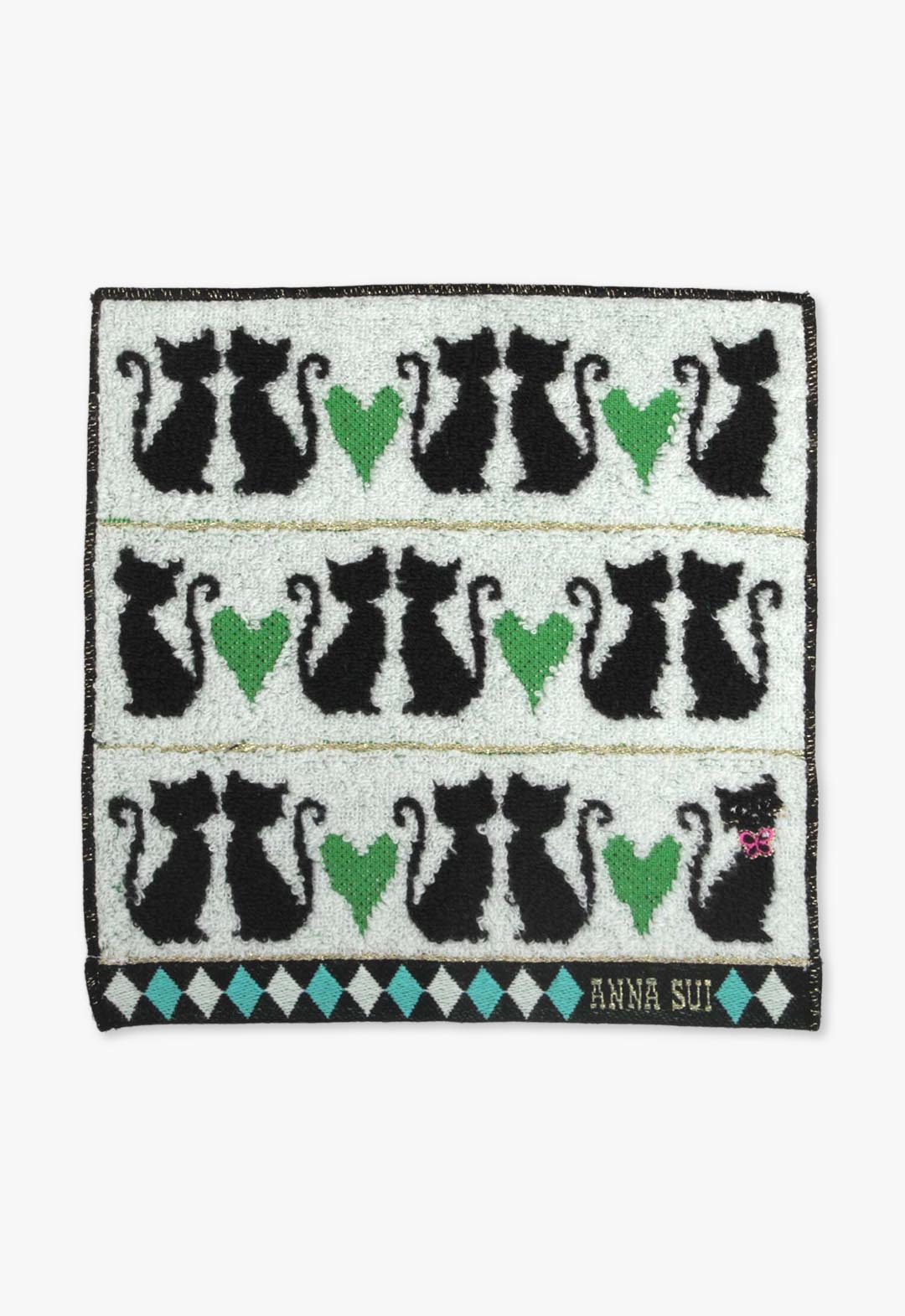 アナ スイ（ANNA SUI）キャット&ハートミニタオル | ねこ 猫 ギフト