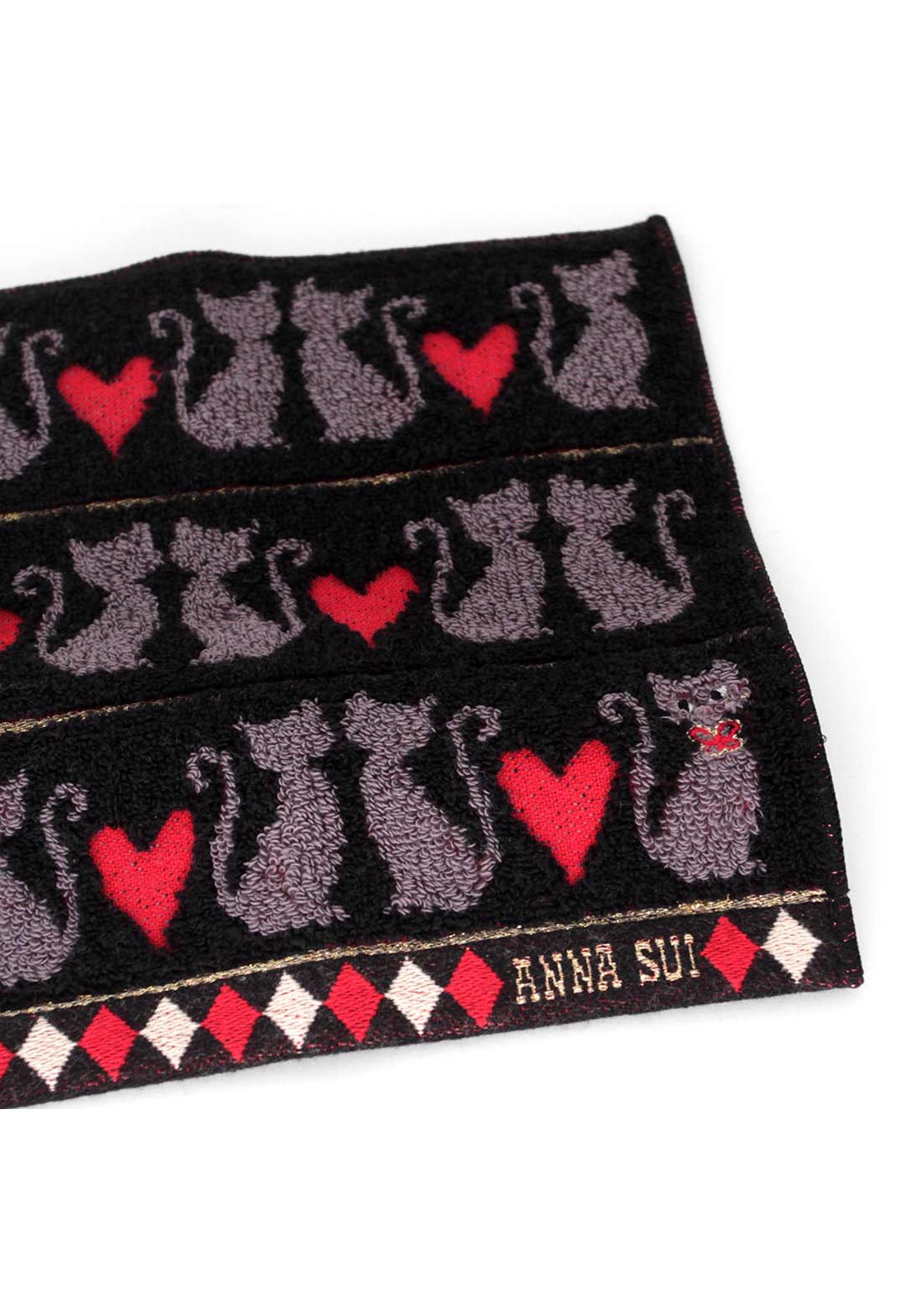 キャット&ハートミニタオル