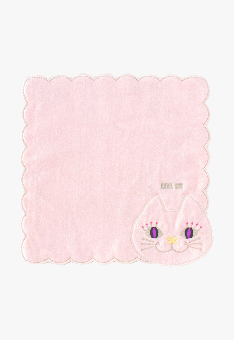 Cat embroidered towel handkerchief
