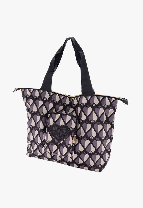 Pocketable Ecobag with heart pattern