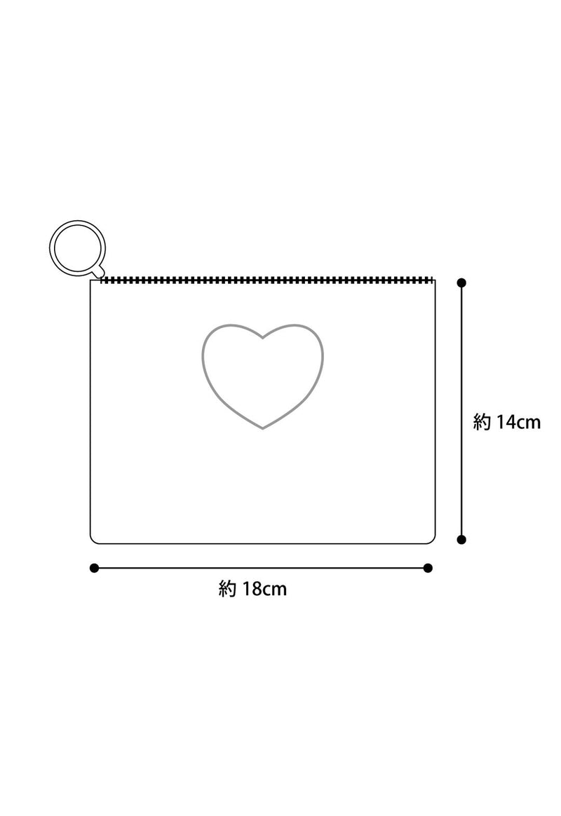 Heart Print Flat Pouch