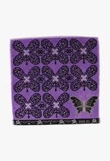 バタフライ スパンコール刺繍タオルハンカチ