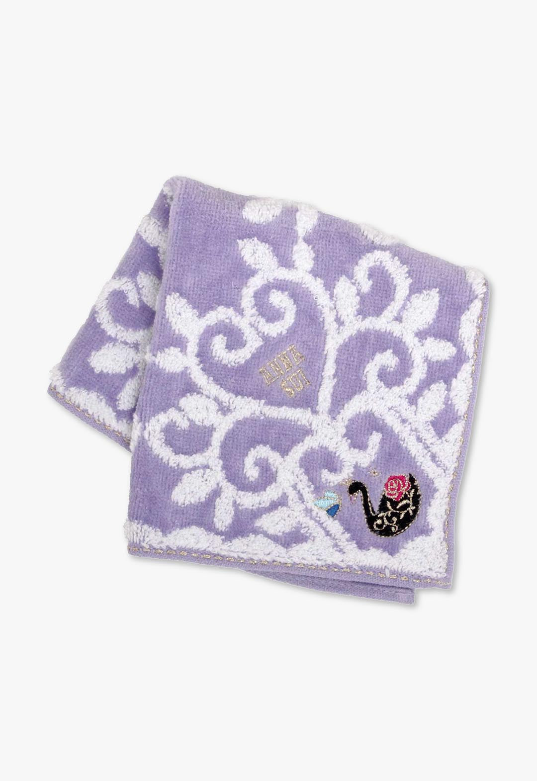 アニマル刺繍タオル ブラックスワン