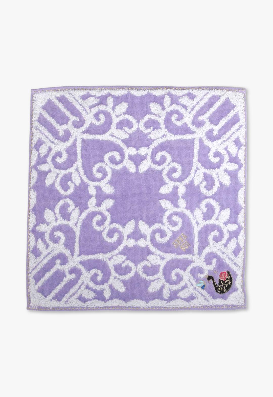 アニマル刺繍タオル ブラックスワン