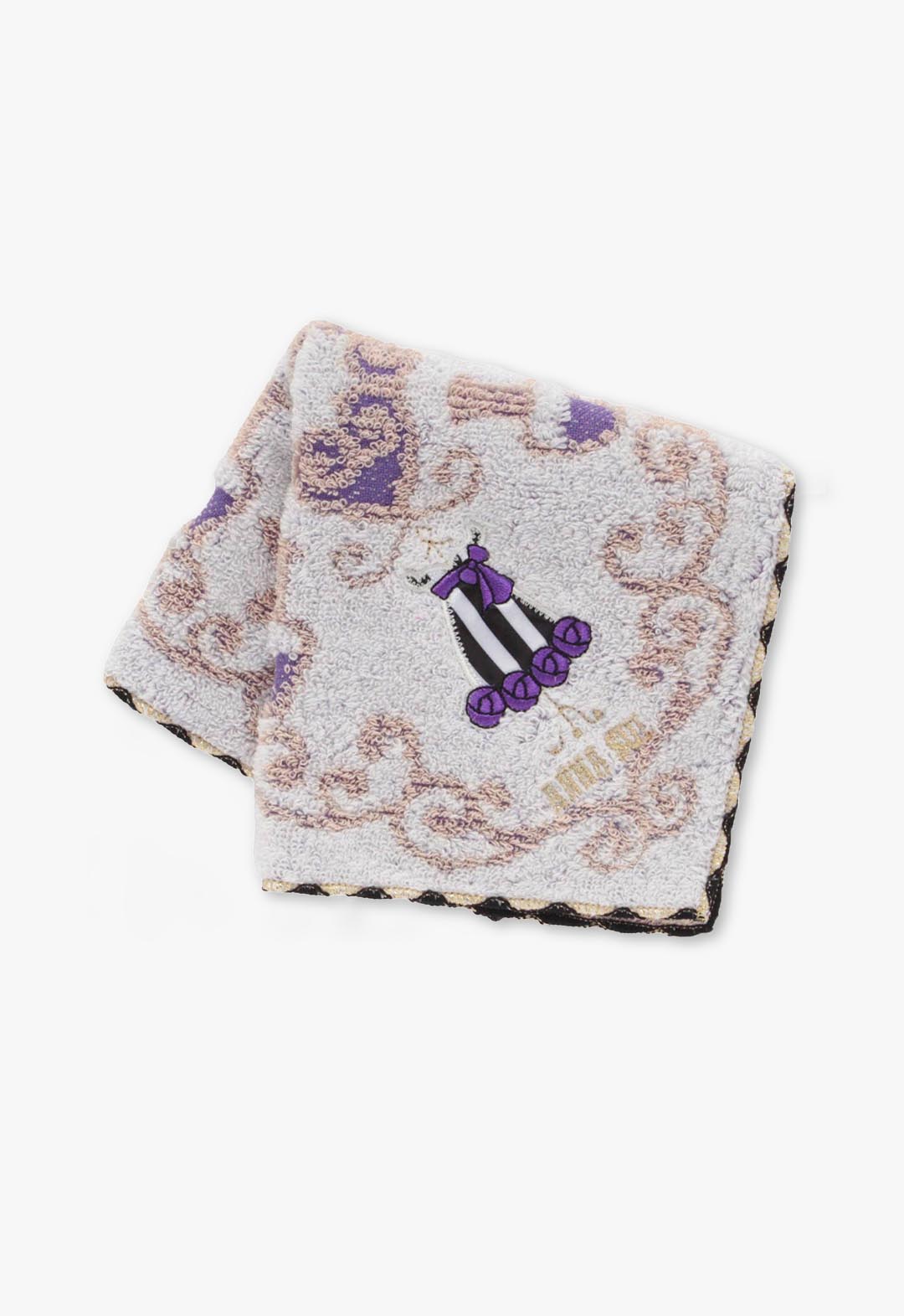 Striped Rose Applique Towel Handkerchief