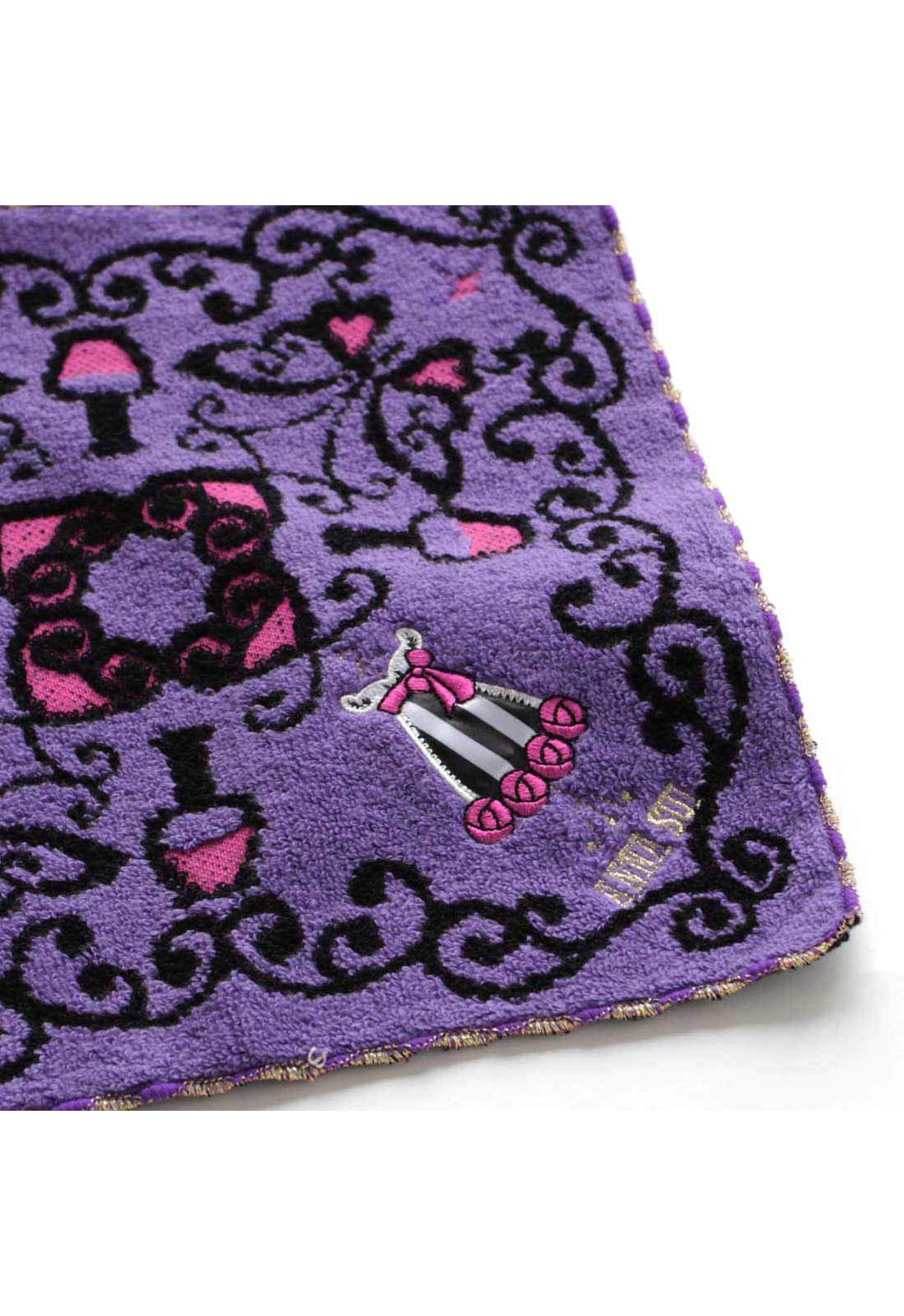 Striped Rose Applique Towel Handkerchief
