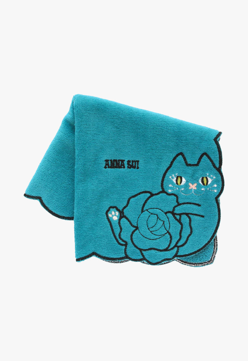 Cat & Rose Towel Handkerchief