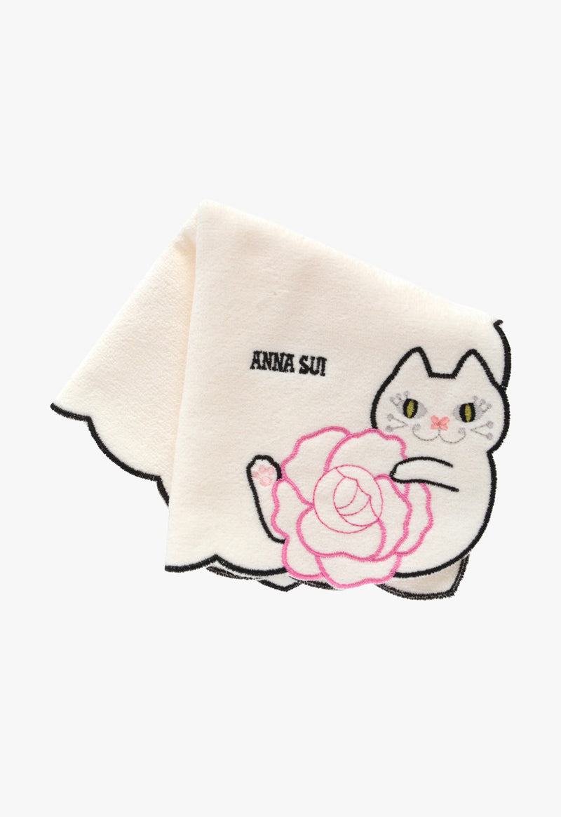 Cat & Rose Towel Handkerchief