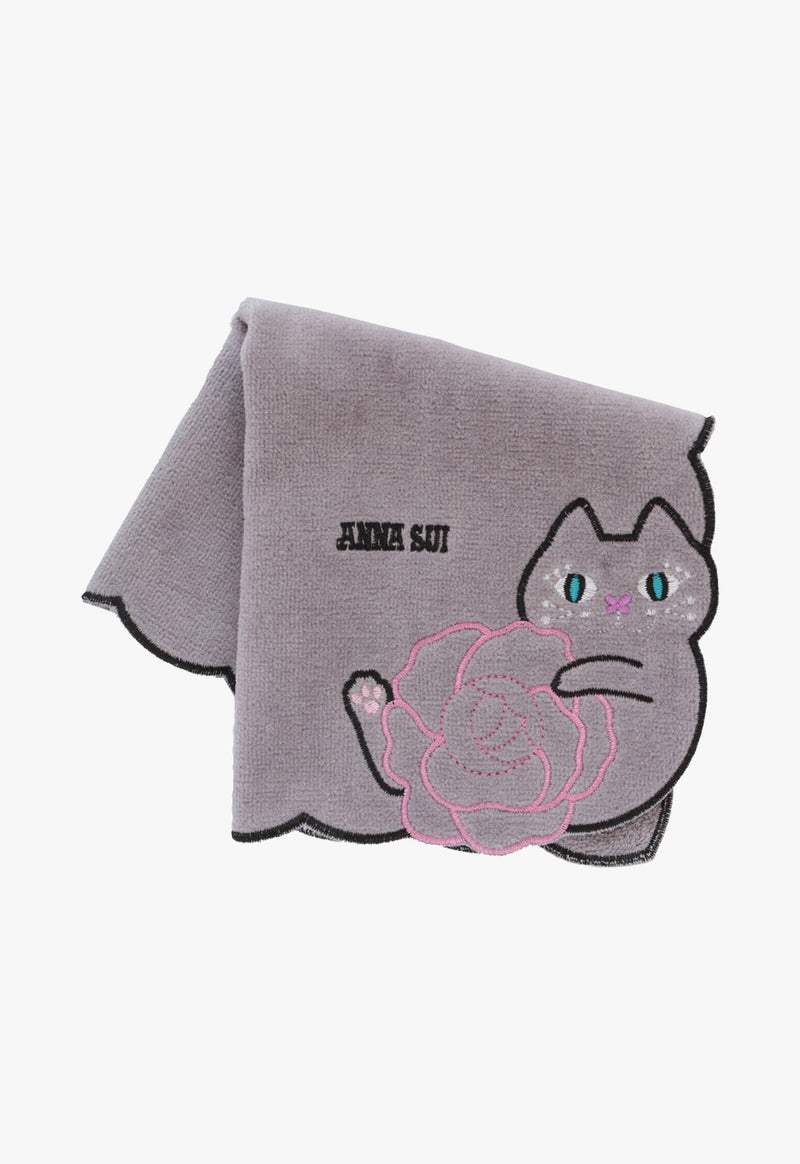 Cat & Rose Towel Handkerchief