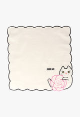 Cat & Rose Towel Handkerchief