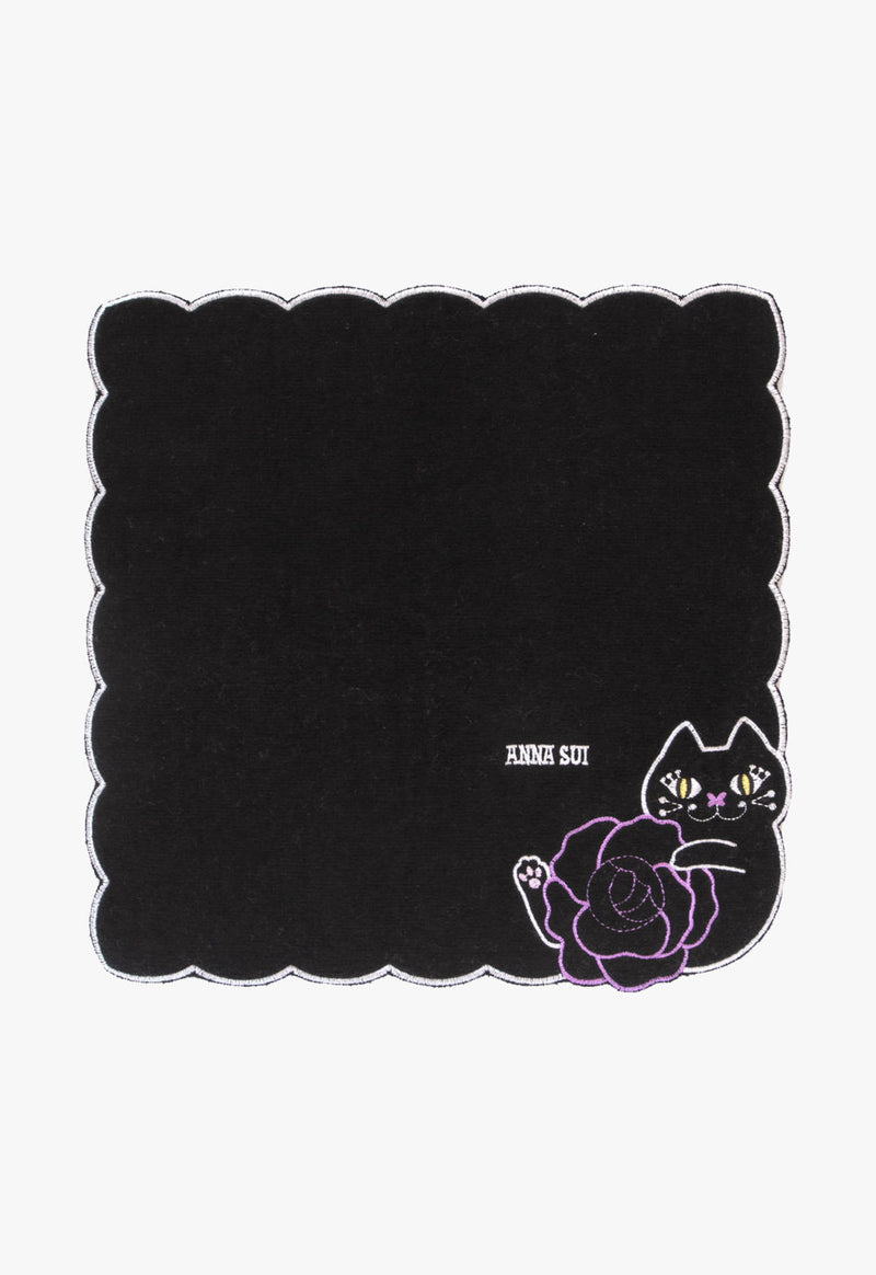 Cat & Rose Towel Handkerchief