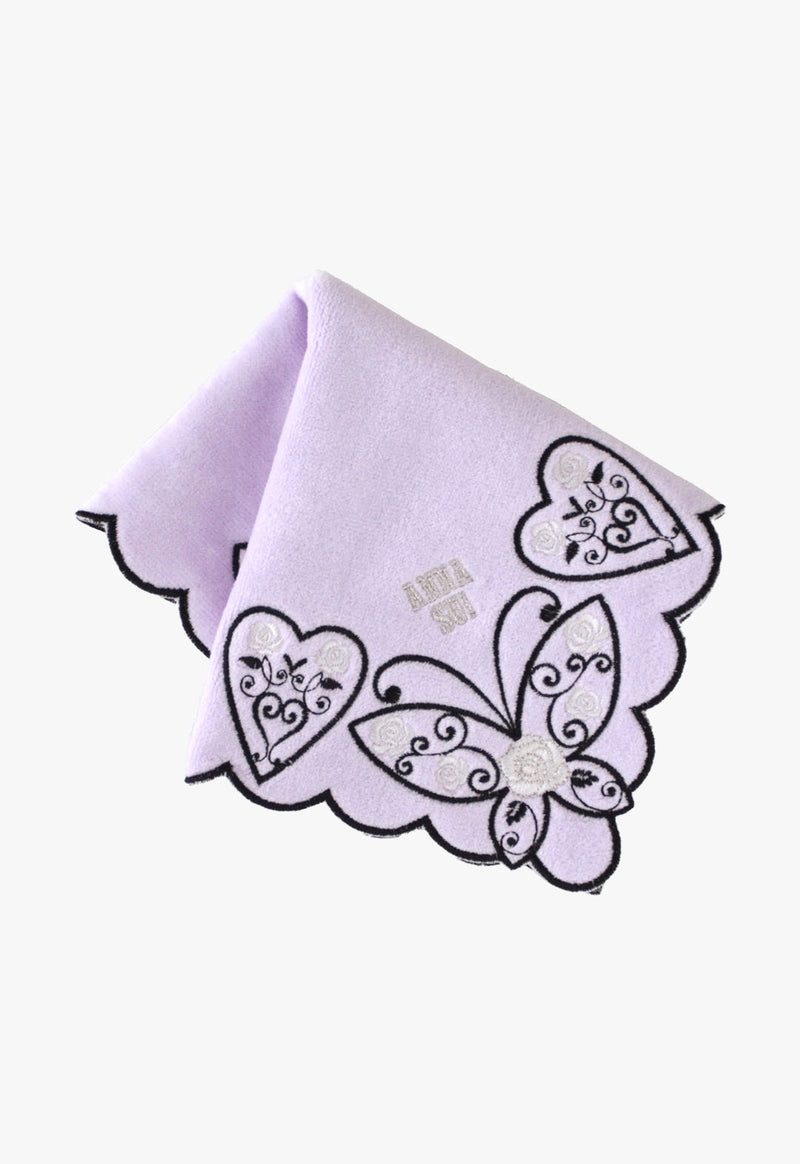 Rose & Butterfly Embroidered Towel Handkerchief
