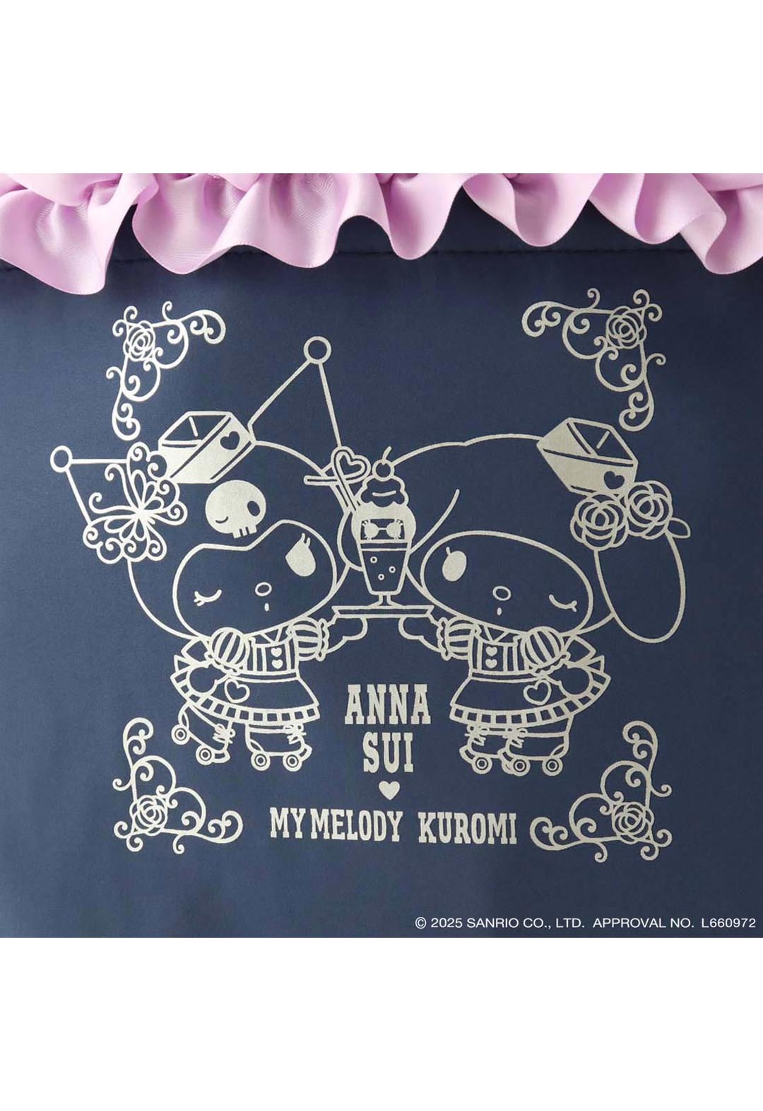 [My Melody Kuromi x ANNA SUI] Frilled tote bag