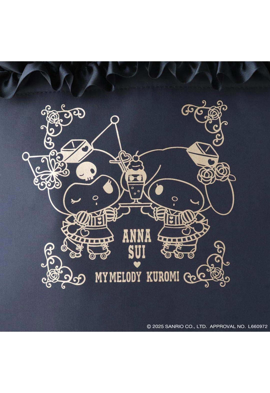 [My Melody Kuromi x ANNA SUI] Frilled tote bag