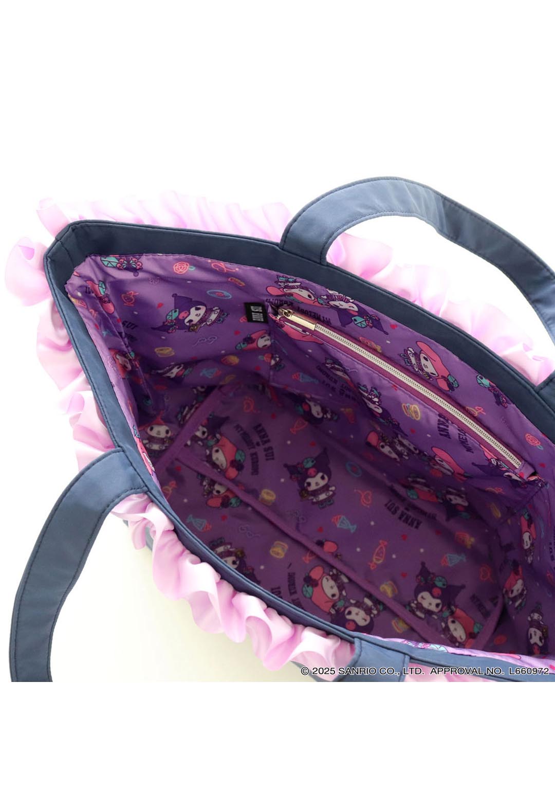 [My Melody Kuromi x ANNA SUI] Frilled tote bag