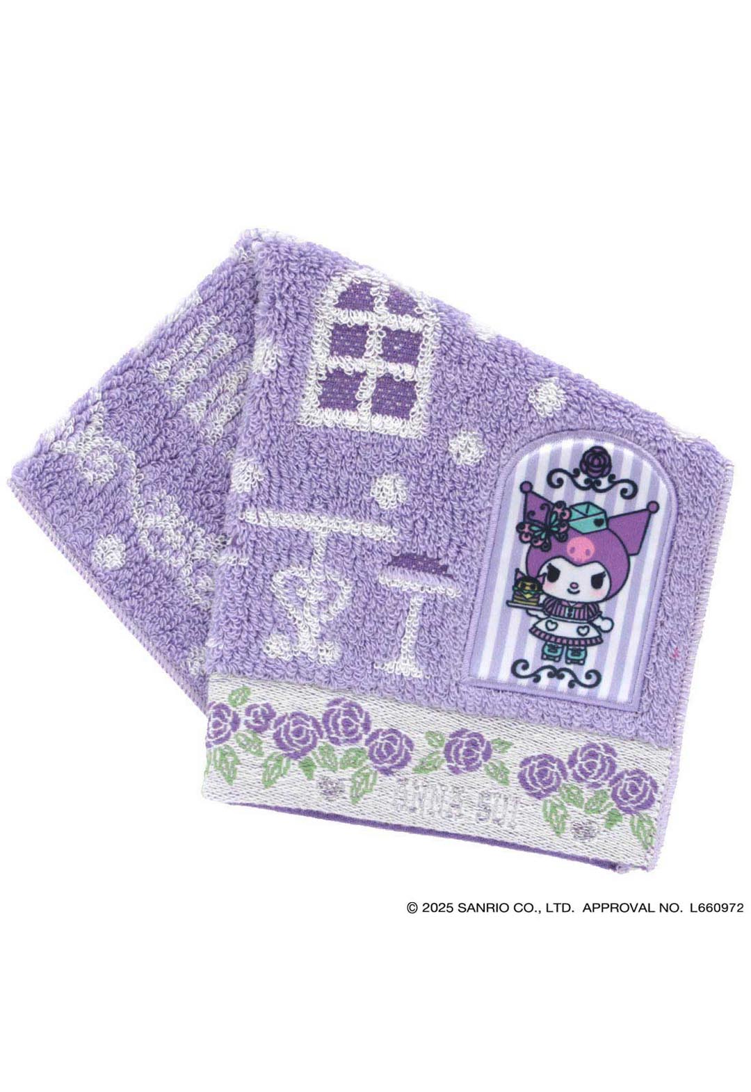 [My Melody Kuromi x ANNA SUI] Towel handkerchief with appliqué
