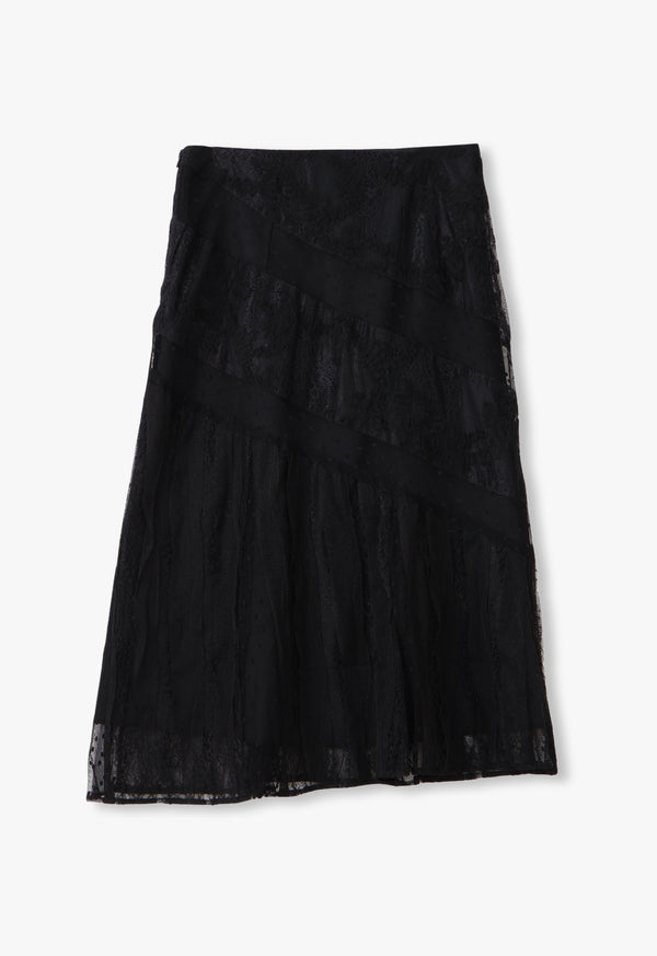 BLACK LACE COMBO SKIRT