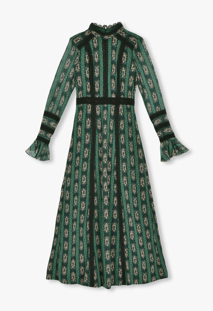 CAMEO STRIPE PRINT MAXI DRESS