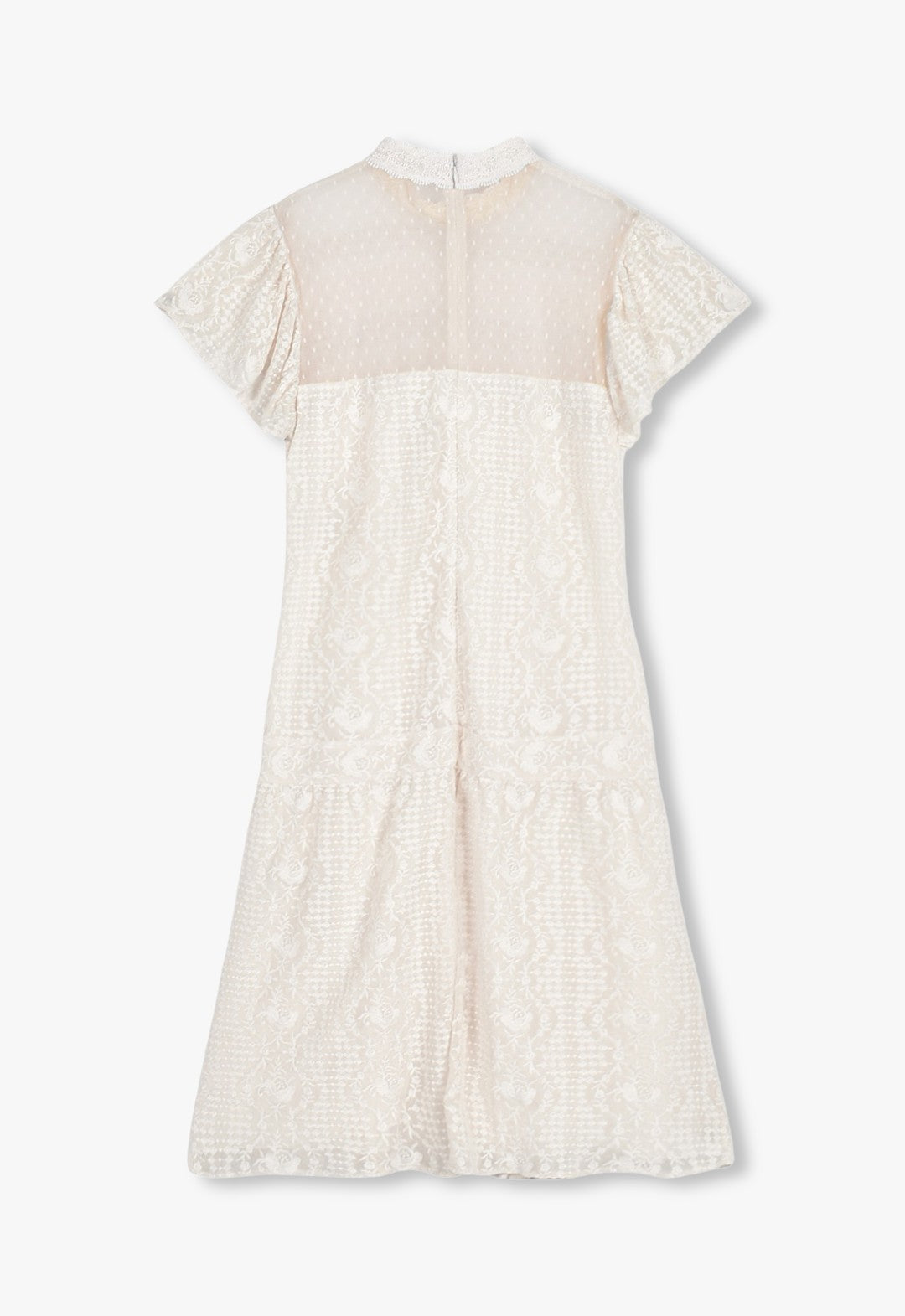 VICTORIAN LACE COMBO DROP WAIST DRESS