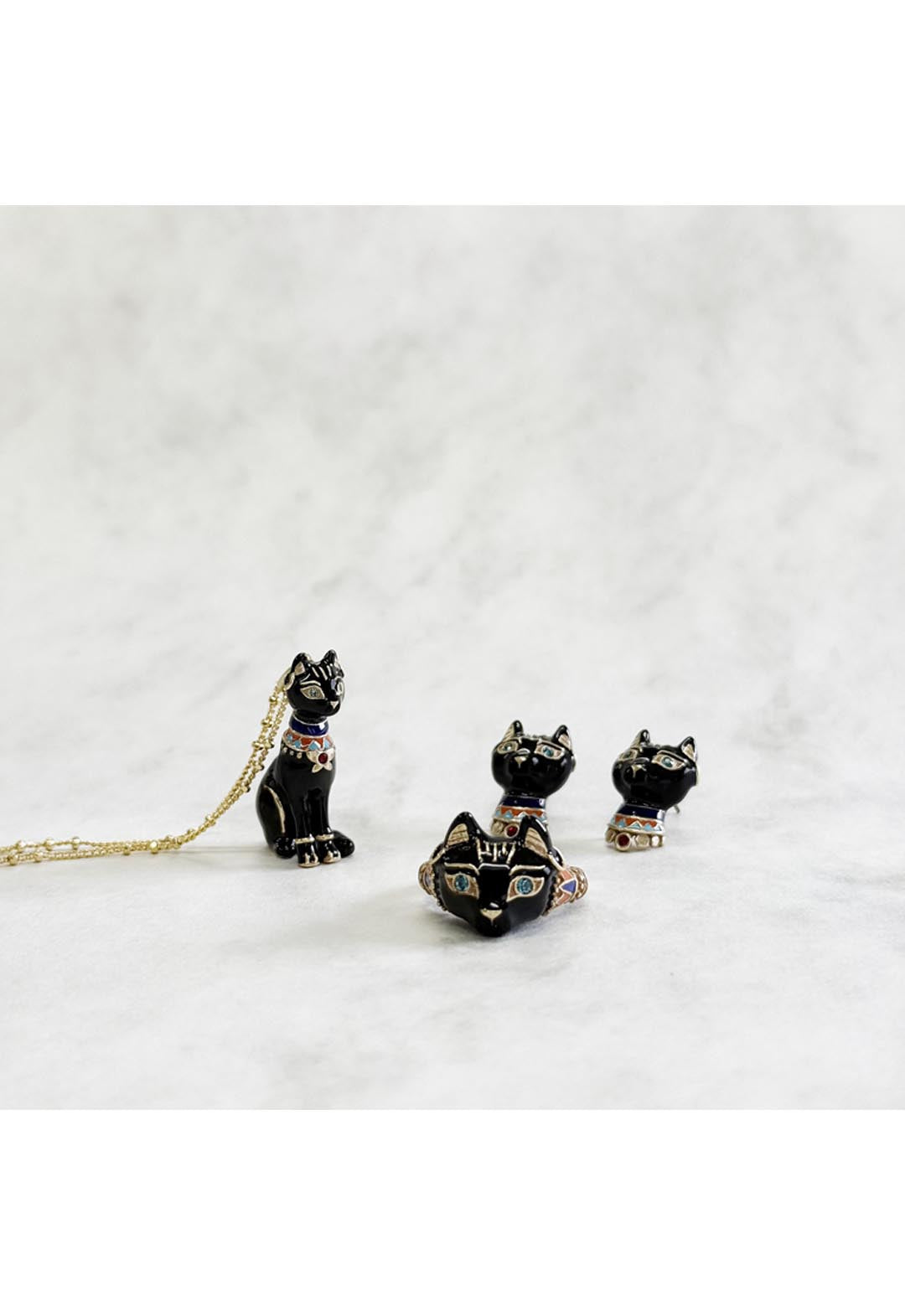 Egyptian cat motif ring