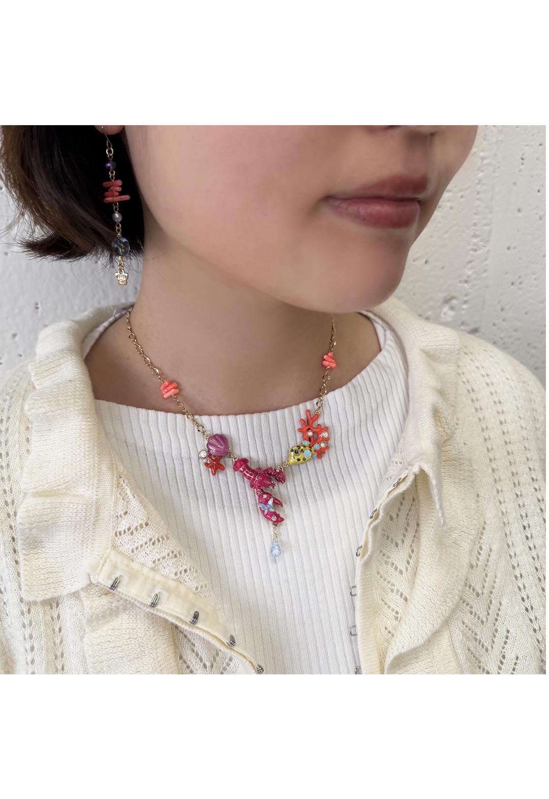Sea creature motif necklace