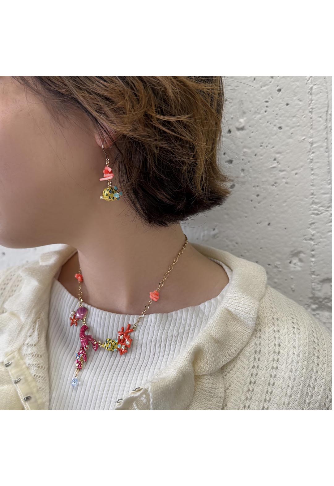 Sea creature motif necklace