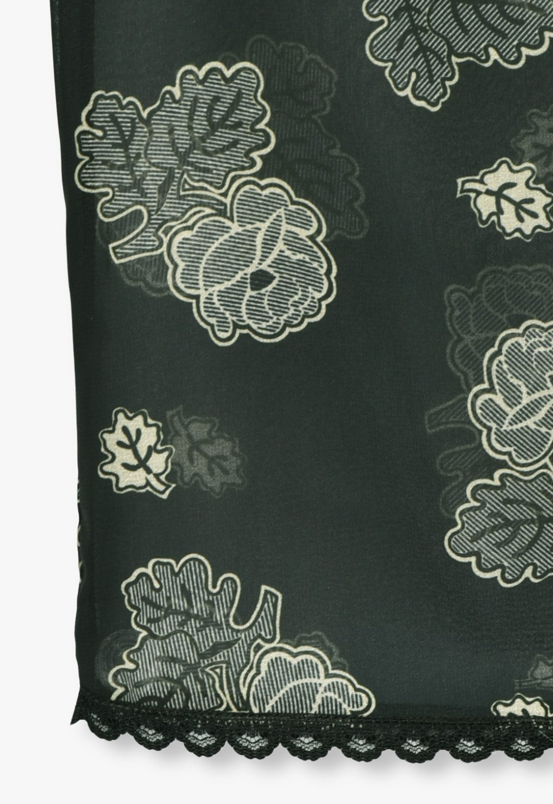 LILY OF THE VALLEY & SKETCHED ROSES CHIFFON COMBO ROSE EMBROIDERED BED JACKET