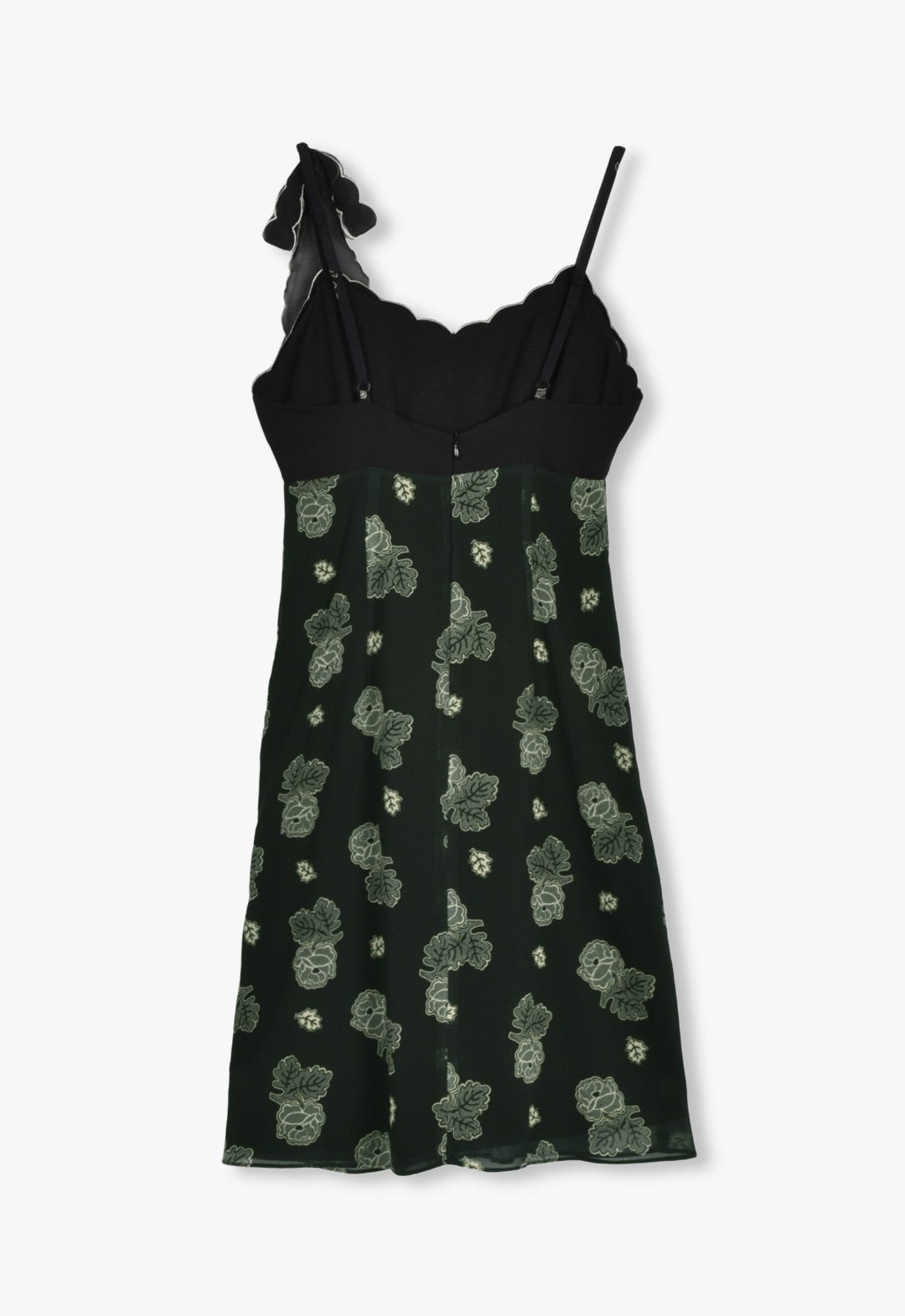 LILY OF THE VALLEY & SKETCHED ROSES CHIFFON COMBO ROSE EMBROIDERY SLIP DRESS