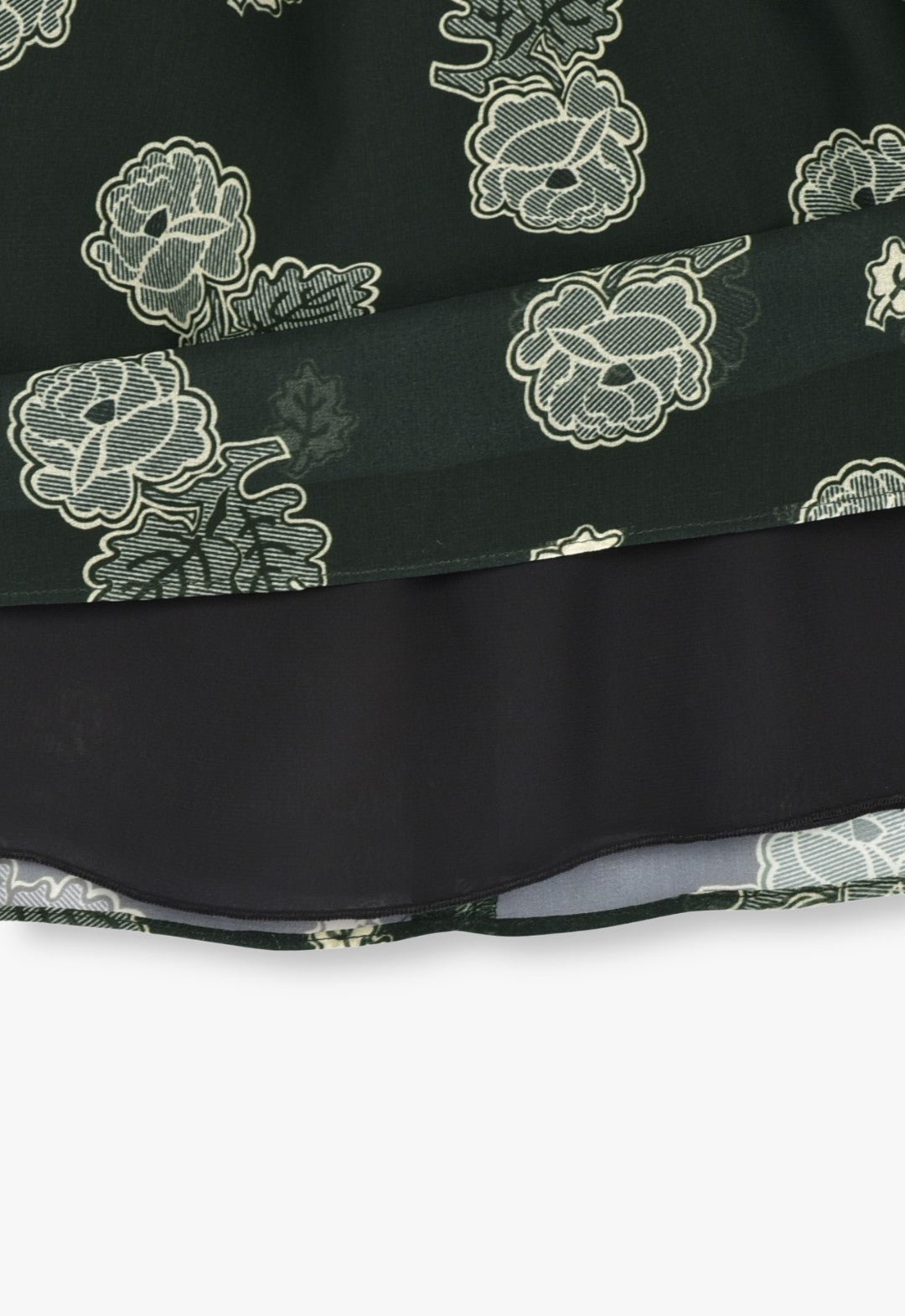 铃兰与素描玫瑰雪纺组合玫瑰刺绣吊带裙