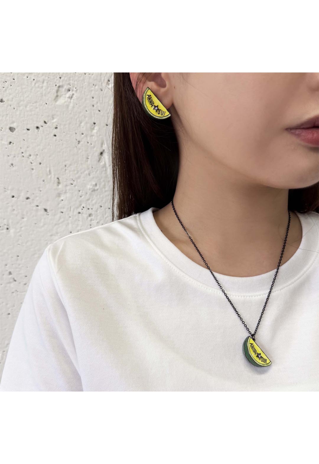 Watermelon motif earrings