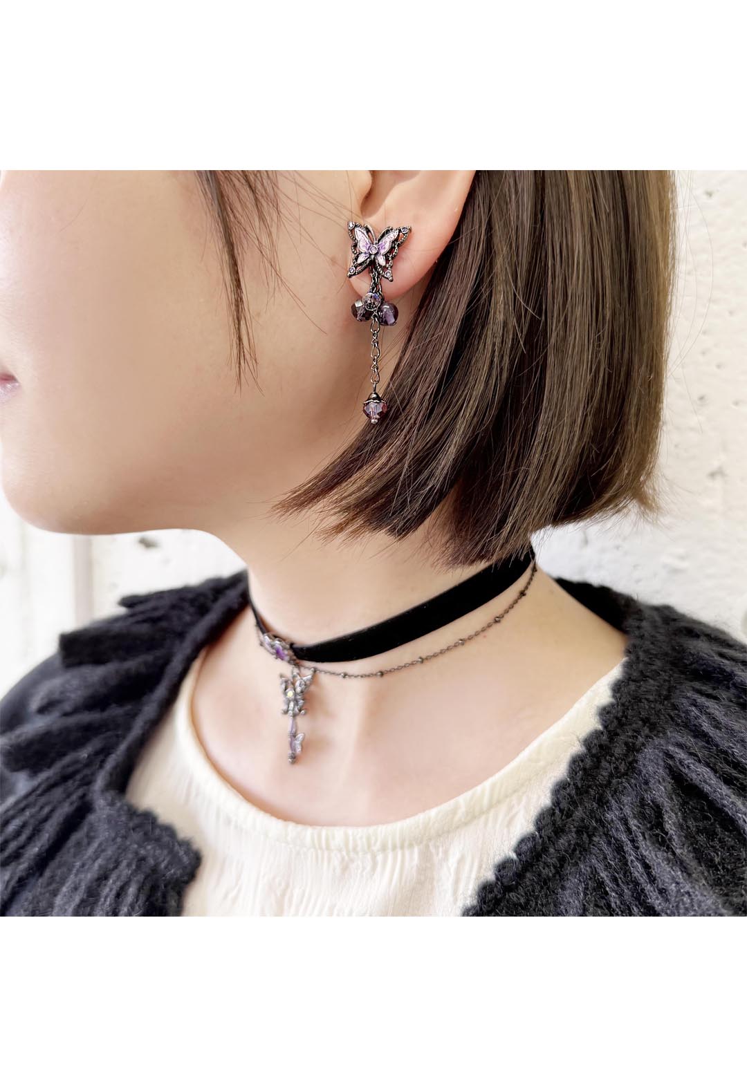 蝶モチーフ 2WAYピアス