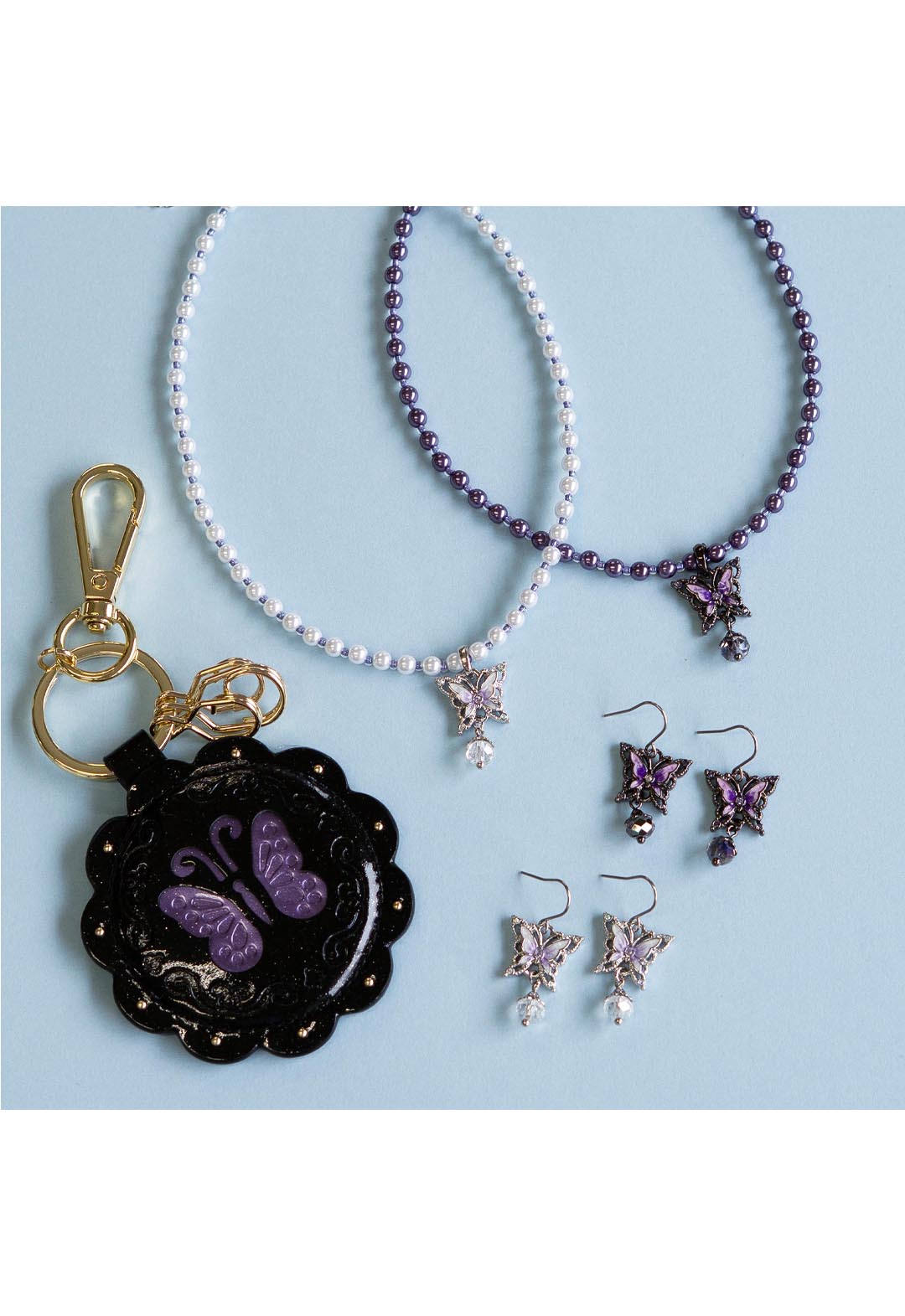 Butterfly Motif Pearl Necklace