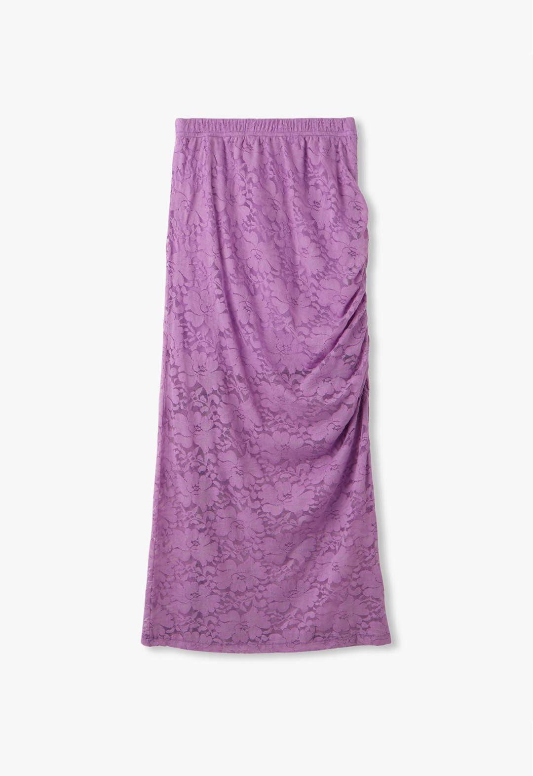 Ribbon slit stretch lace skirt