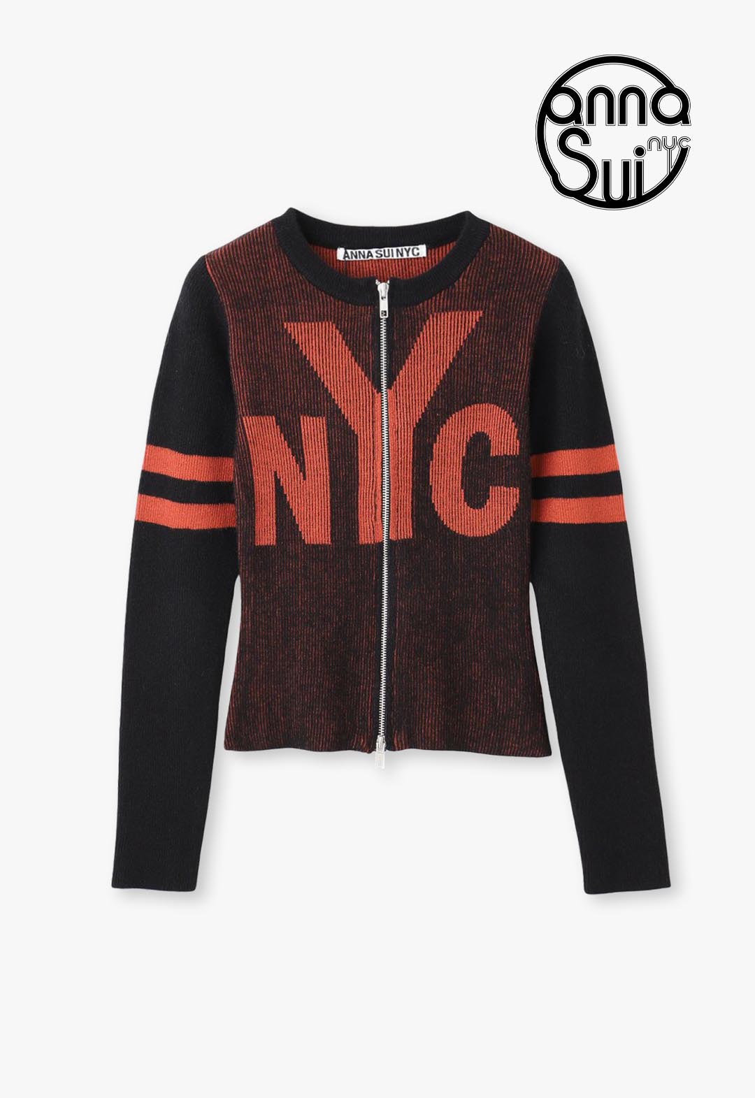 NYC配色ZIPカーデ