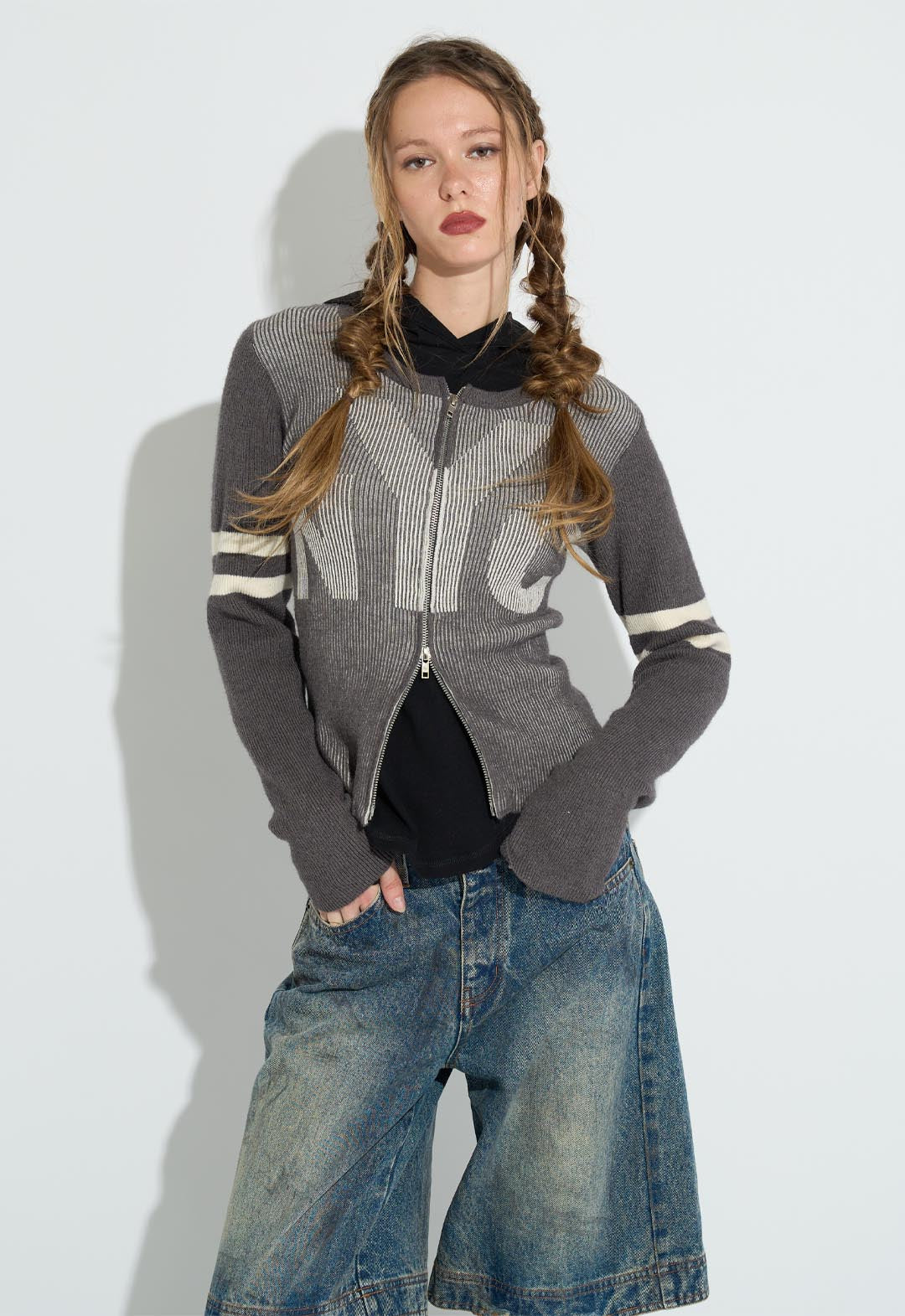 NYC colorway zip cardigan