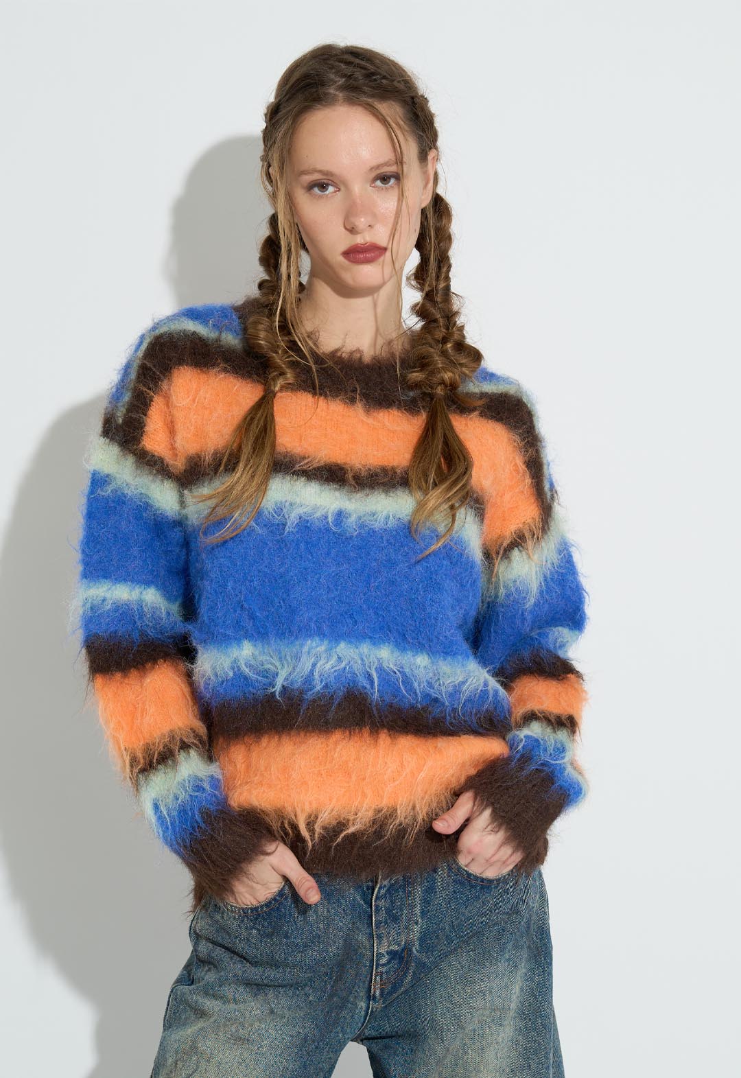 カラーボーダーニット