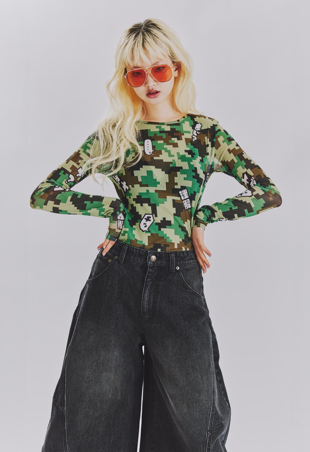 TERA Tweet CAMO Mesh Top