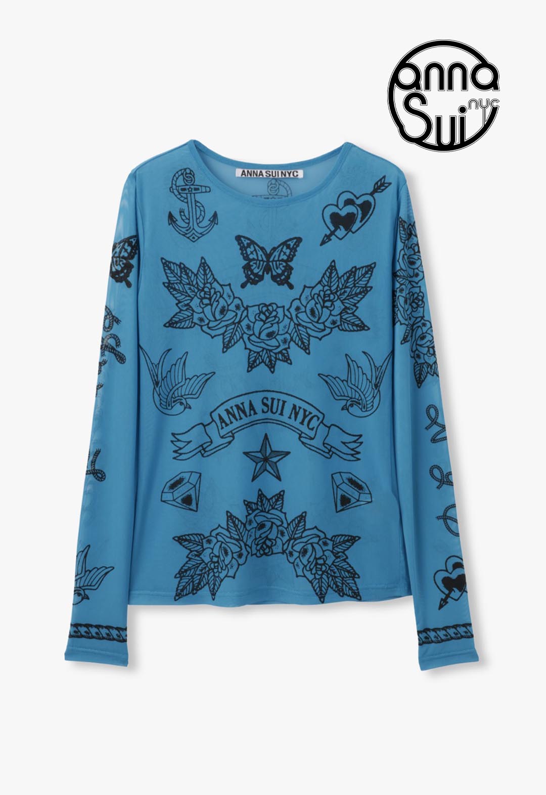 ANA Open　スウィングトップ　ジップアップ　刺繍ロゴ　メッシュ　全日空 NYC tattoo sheer top