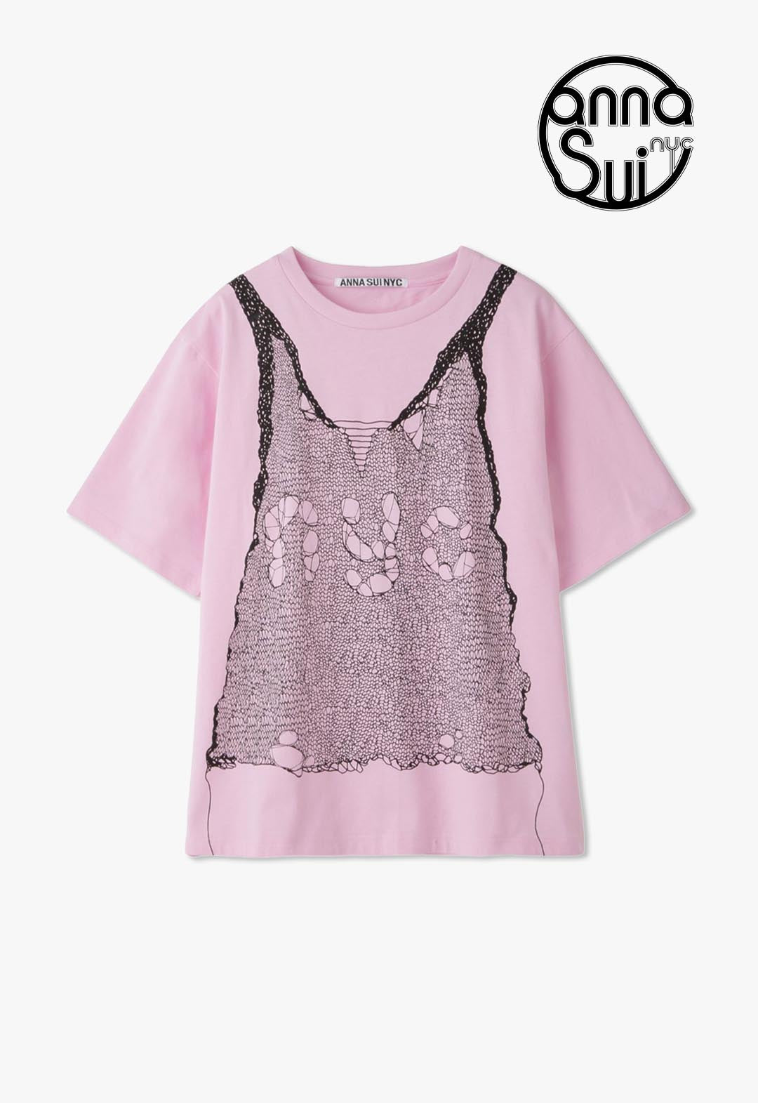 Trompe l'oeil print oversized T-shirt
