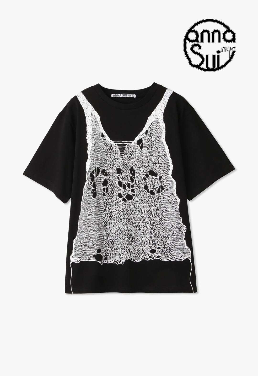 Trompe l'oeil print oversized T-shirt