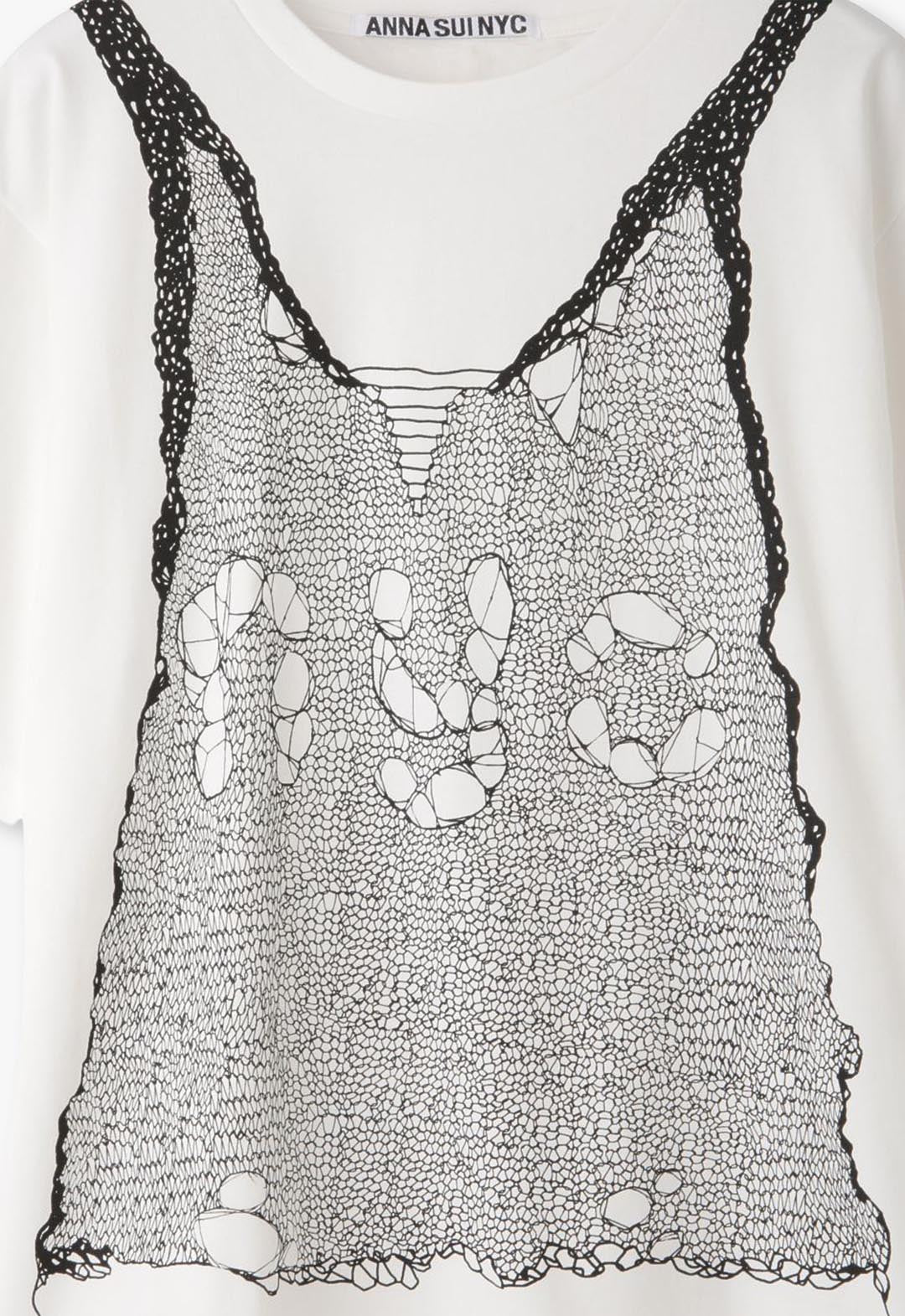 Trompe l'oeil print oversized T-shirt